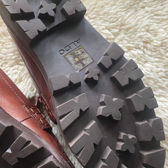 Aldo Cognac Brown Pillow Walk Loafers - Picture 5 of 5